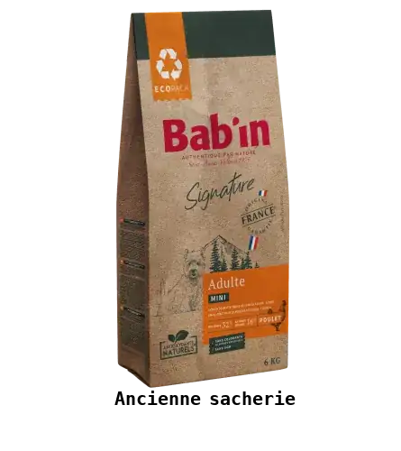 LOT DE 2 PAQUETS de croquettes de 6 kg chien de petite race/ BAB'IN Mini Adulte - mini adulte poulet ancen sac LOT DE 2 PAQUETS de croquettes de 6 kg chien de petite race/ BAB'IN Mini Adulte – Image 3