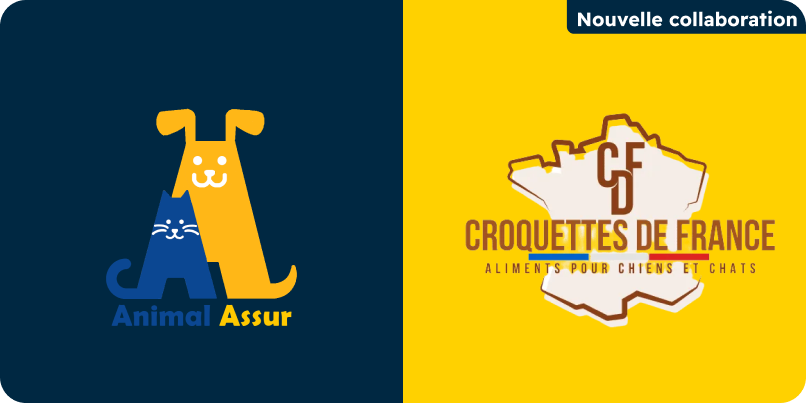 Une affiche avec la collaboration de la marque Croquettes de France et la marque Animal Assur